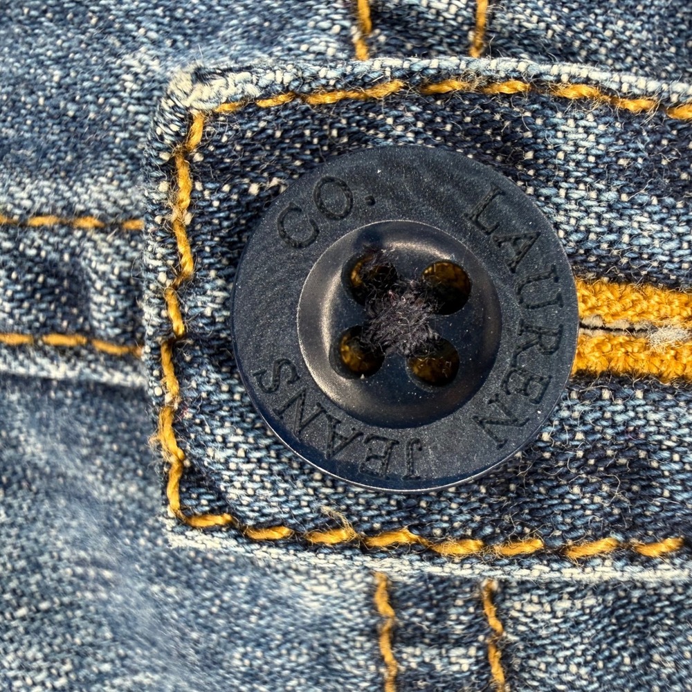 Lauren Polo Ralph Jeans Co Denim Shorts Womens 16 Blue Utility High Rise Y2K - Picture 3 of 8